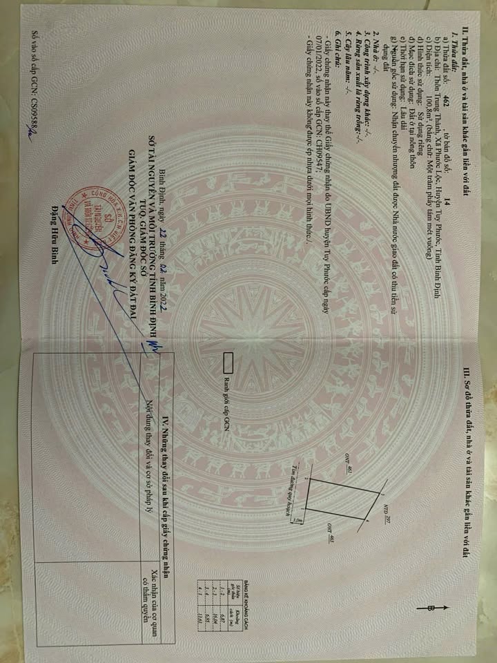 Đất nền thôn Trung Thành, Phước Lộc 100.8m² giá 570 triệu - Đường ô tô vào tận nơi!