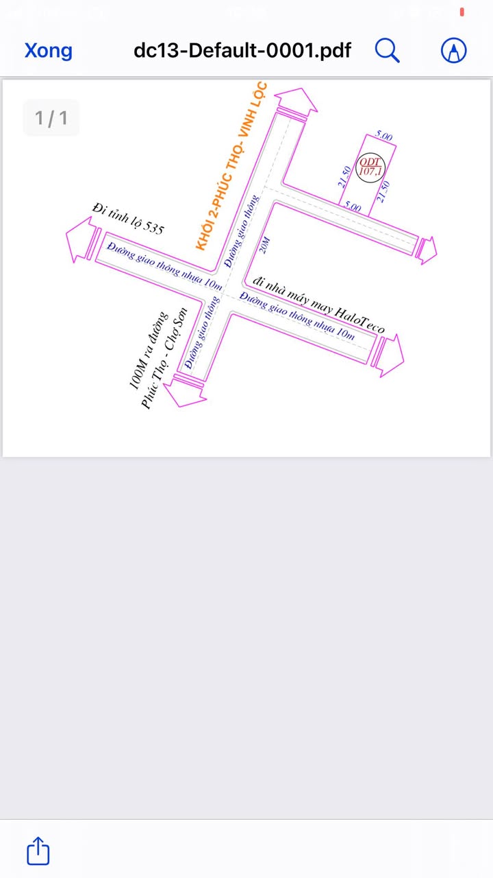 Đất Phúc Thọ Nghi Lộc 107m² giá 1 tỷ - Hướng Tây Nam, vị trí thuận lợi!