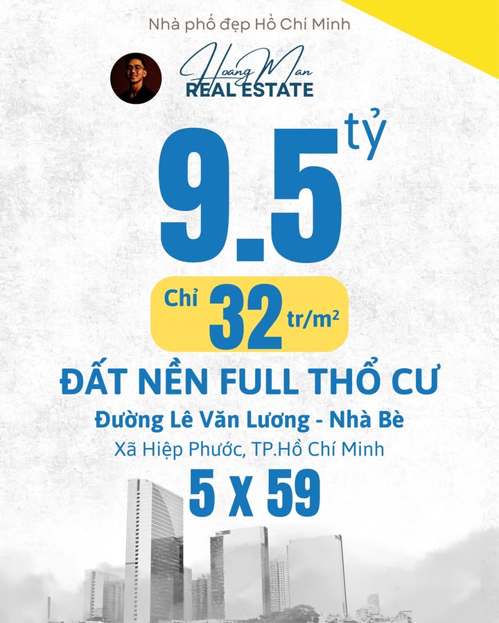 Đất nền Nhà Bè 288.8m² giá 9.5 tỷ - Tiềm năng sinh lời cao!