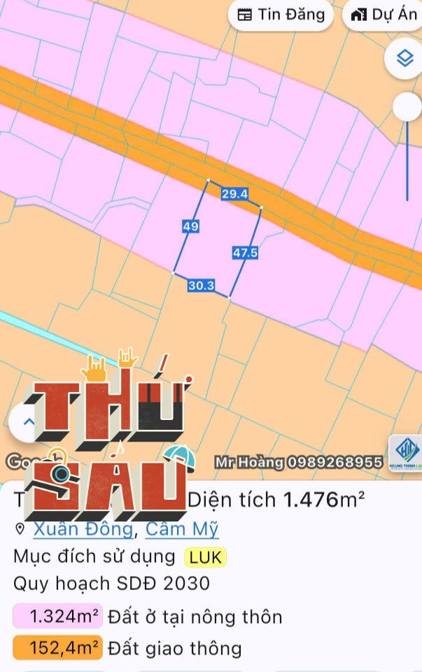 Đất nền Cẩm Mỹ Đồng Nai 1476m² - Sổ hồng chính chủ, giá chỉ 1 tỷ x!