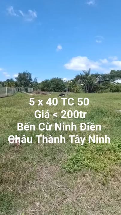 Đất nền Bến Cừ, Ninh Điền, Châu Thành, Tây Ninh 200m² - Cách đường nhựa chỉ 100m!