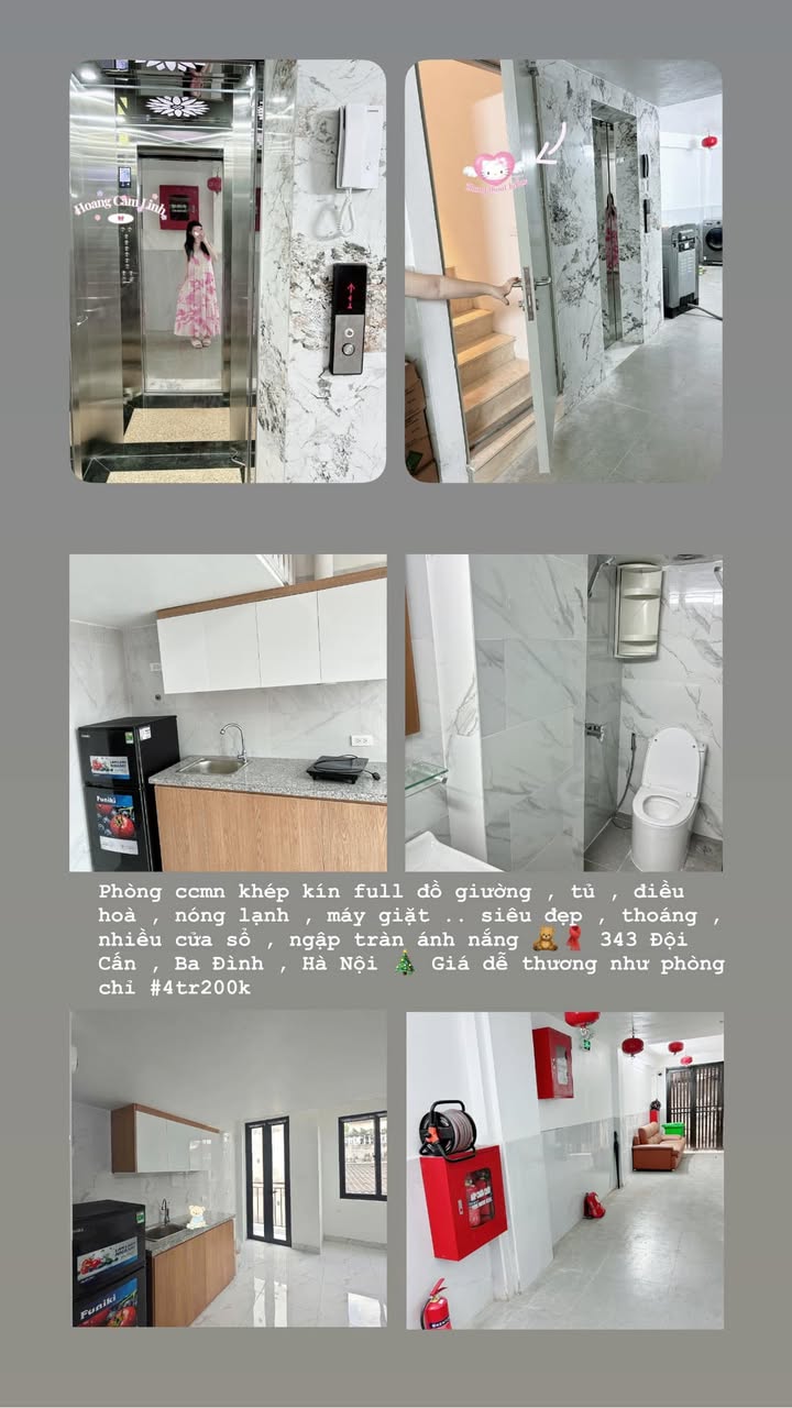 Căn hộ cho thuê tại Đội Cấn, Ba Đình 25m² giá chỉ 4.2 triệu - Sẵn sàng vào ở ngay!