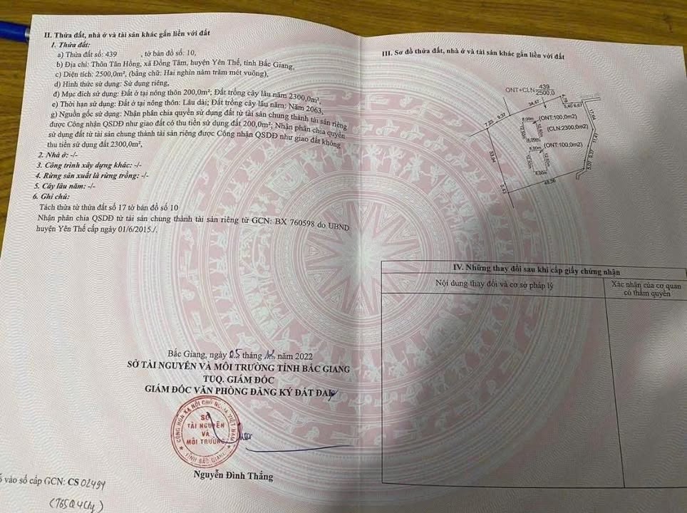 Đất thổ cư 2500m² tại Đồng Tâm, Yên Thế, Bắc Giang - Giá 1 tỷ, bán gấp!