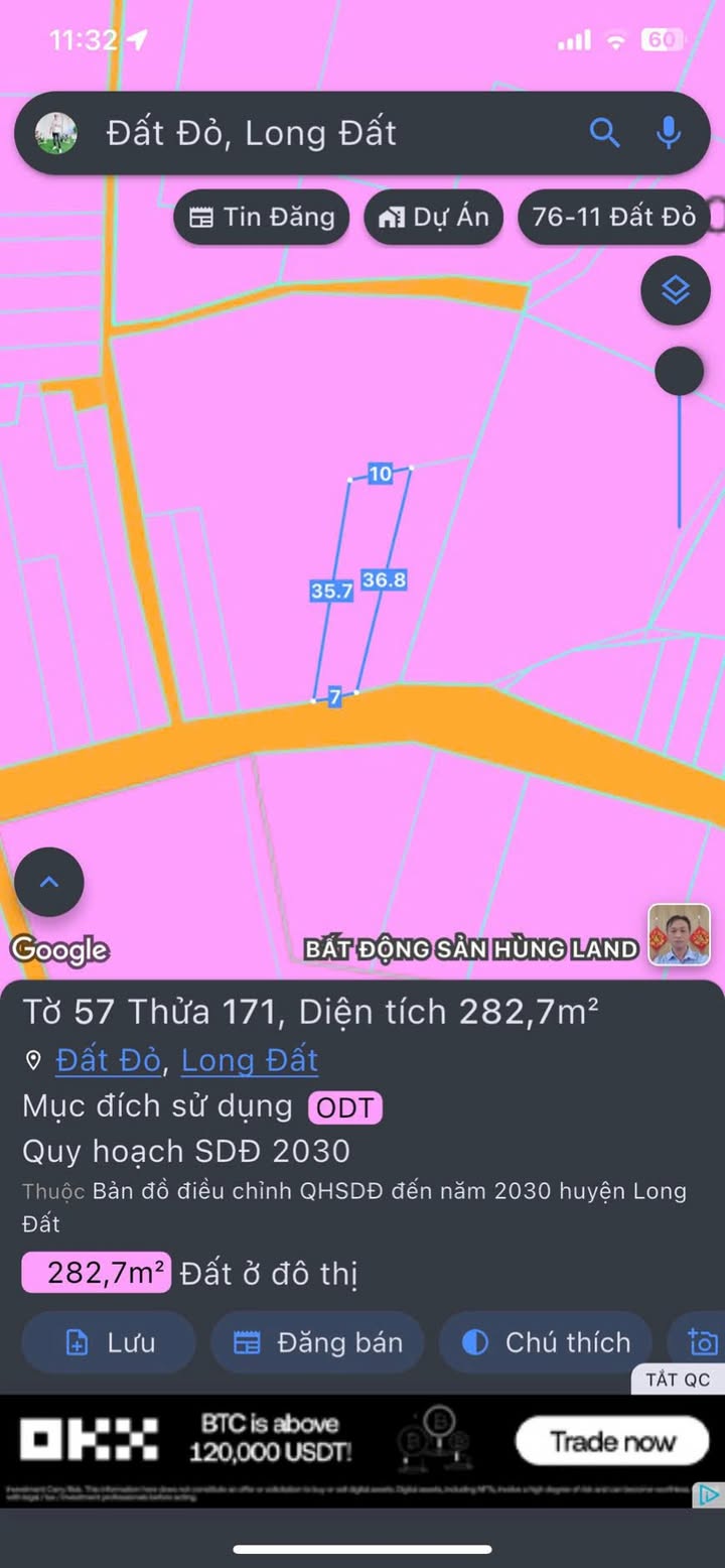 Đất thổ cư thị trấn Đất Đỏ 259m² giá 1.5 tỷ - Đầu tư sinh lời ngay!