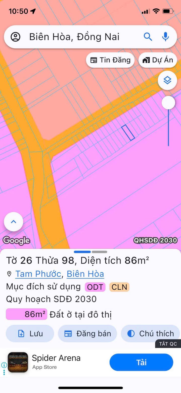 Đất thổ cư Tam Phước - Biên Hoà 85m² giá 800 triệu - Sổ đỏ chính chủ!