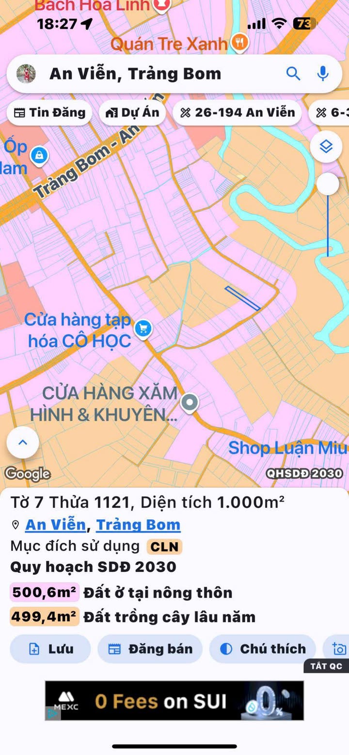 Đất nền An Viễn Trảng Bom 1000m² giá 2.1 tỷ - Đầu tư sinh lời tuyệt vời!