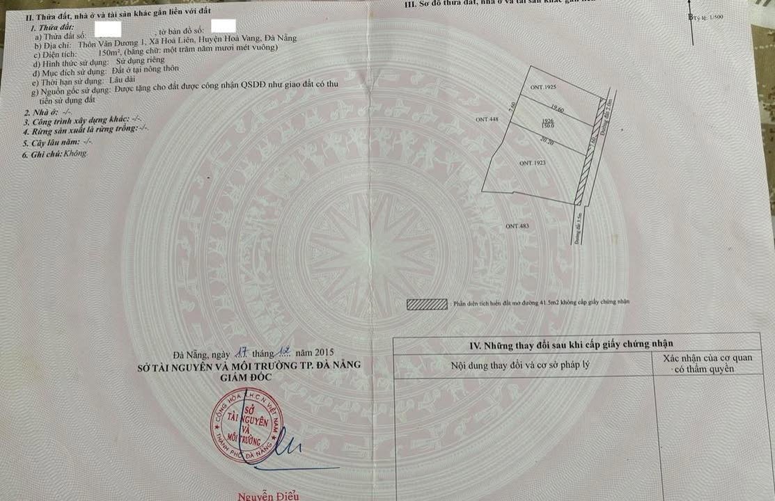 Đất nền Hòa Liên Đà Nẵng 150m² giá 1.89 tỷ - Vị trí đẹp, đầu tư sinh lời!