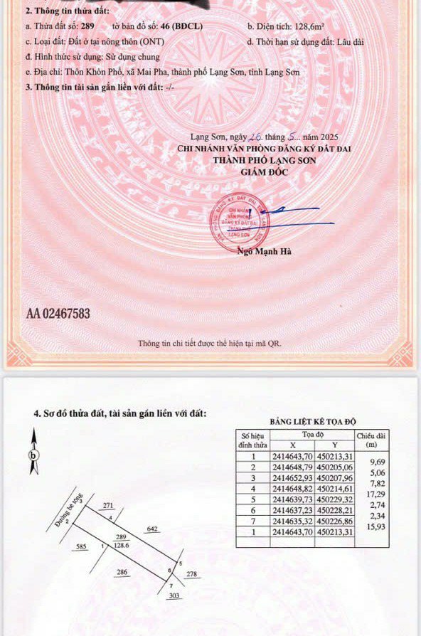 Đất nền Khu đô thị Mai Pha 128.6m² giá 2.186 tỷ - Đường rộng ô tô tránh nhau!