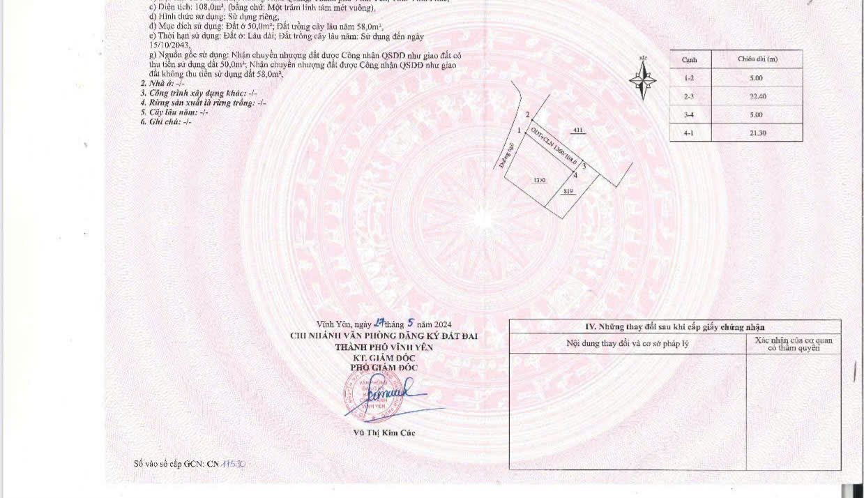 Đất nền Khai Quang Vĩnh Yên 108m² giá 2.4 tỷ - Đường thông thoáng, tiện ích đầy đủ!