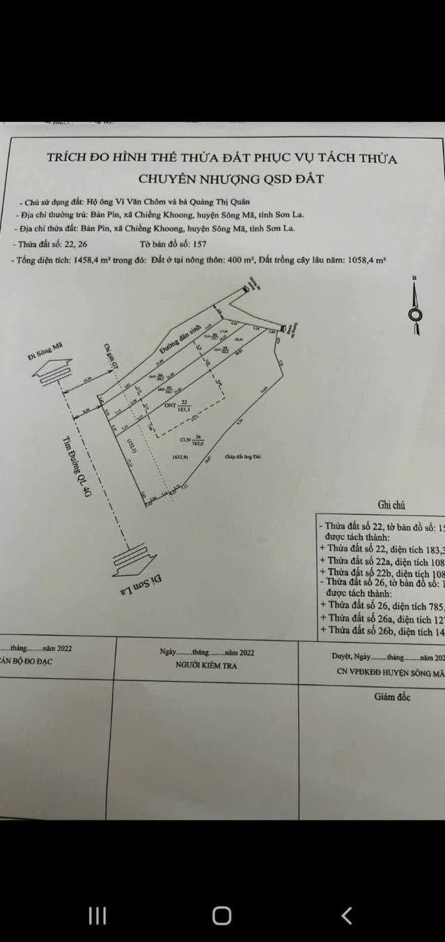 Đất mặt đường Quốc lộ 4G, Sông Mã, Sơn La 500m² giá 1.2 tỷ - Pháp lý rõ ràng, kinh doanh mọi mặt hàng!