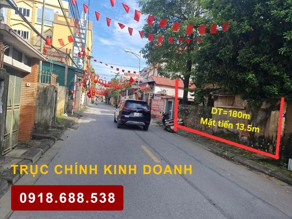 Đất sổ đỏ 180m² mặt tiền 13m tại Quốc Oai - Tiềm năng sinh lời cao!