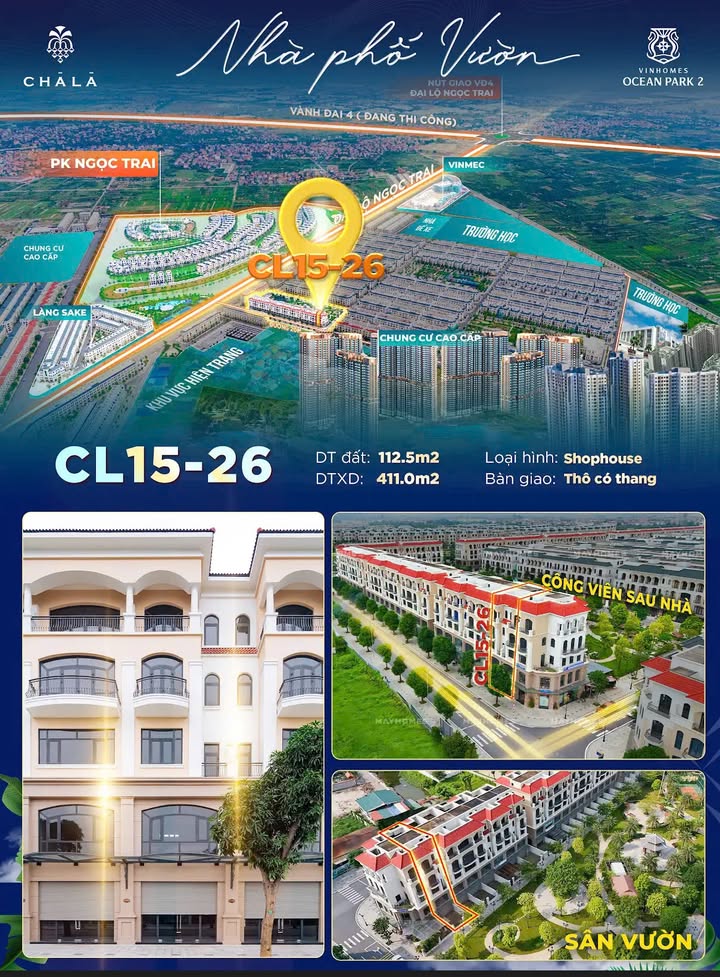 Biệt thự liền kề Chà Là Văn Giang 112,5m² giá 18 tỷ - Sẵn sàng nhận nhà ngay!