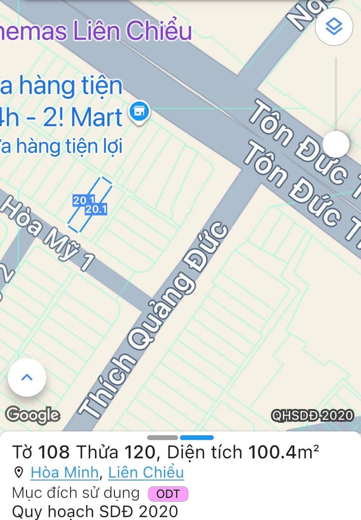 Đất nền đường Hòa Mỹ 1, Đà Nẵng 100m² giá chỉ 5.05 tỷ - Đầu tư sinh lời ngay!