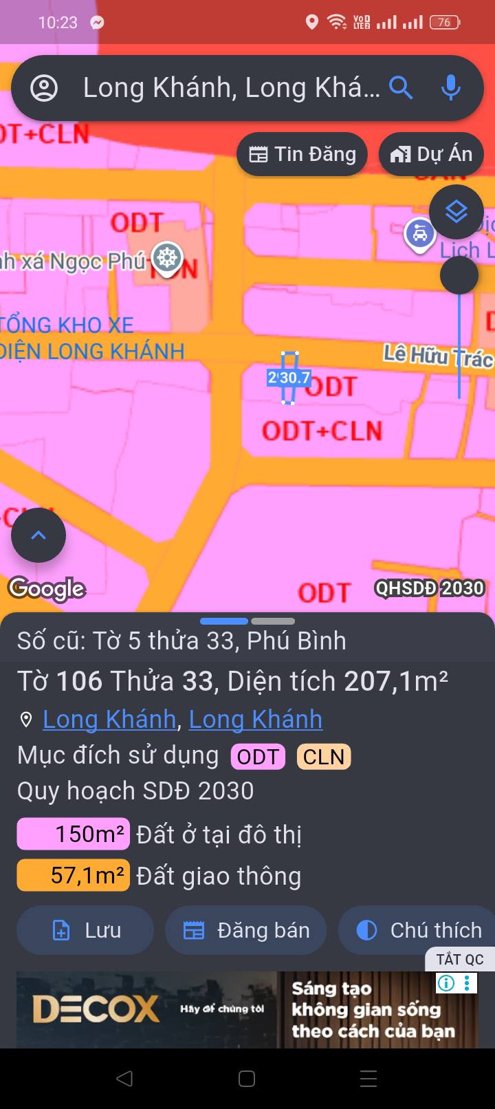 Đất nền Long Khánh 207m² giá 2.4 tỷ - Khu dân cư sầm uất, gần trường chợ!