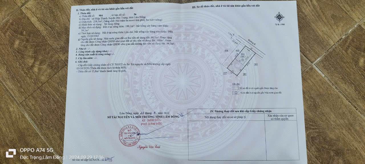 Đất Hiệp Thạnh Đức Trọng 240m² giá 2.45 tỷ - Nhà đẹp gần trung tâm!