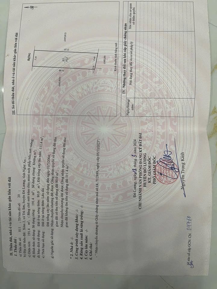 Đất nền Trù Sơn, Đô Lương 189m² - Giá ưu đãi chỉ 3xx triệu!