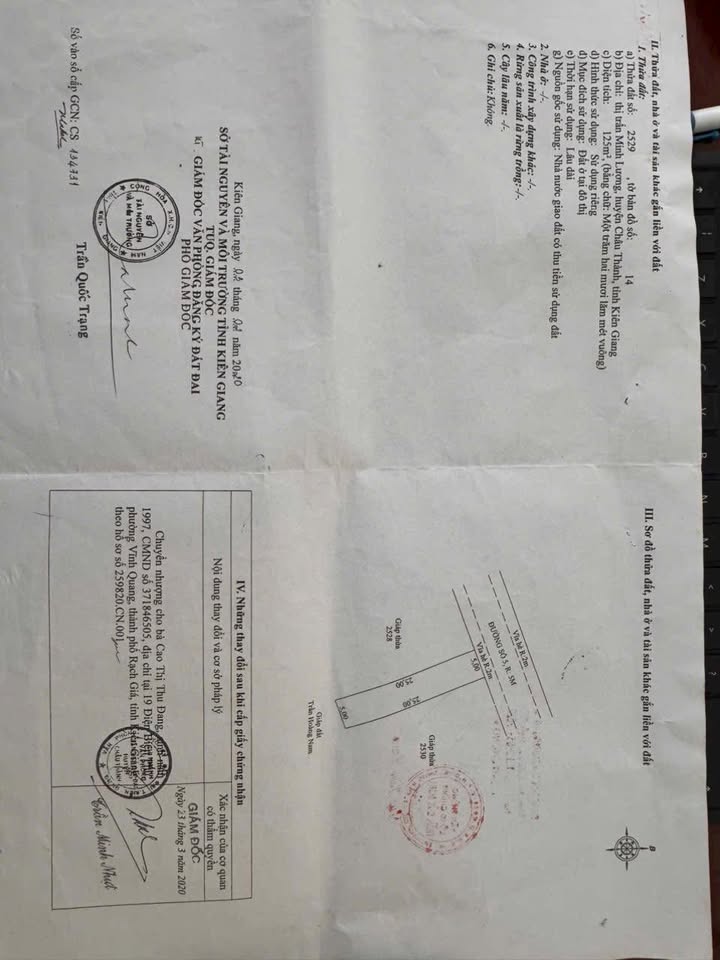 Đất thổ cư 125m² tại thị trấn Minh Lương, Kiên Giang - Giá chỉ 650 triệu!