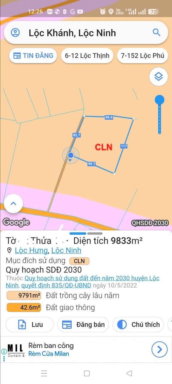 Đất nền Lộc Khánh 10.000m² giá 950 triệu - Cơ hội đầu tư hấp dẫn!