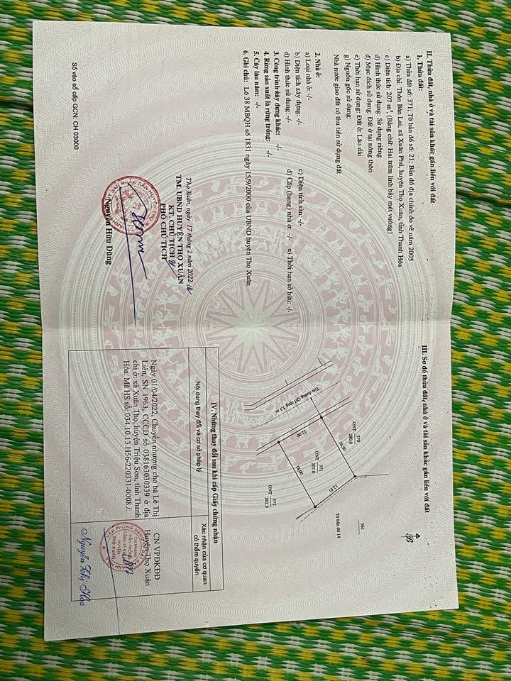 Đất nền xã Sao Vàng, Thọ Xuân 207m² giá 14.49 tỷ - Đầu tư sinh lời lớn!