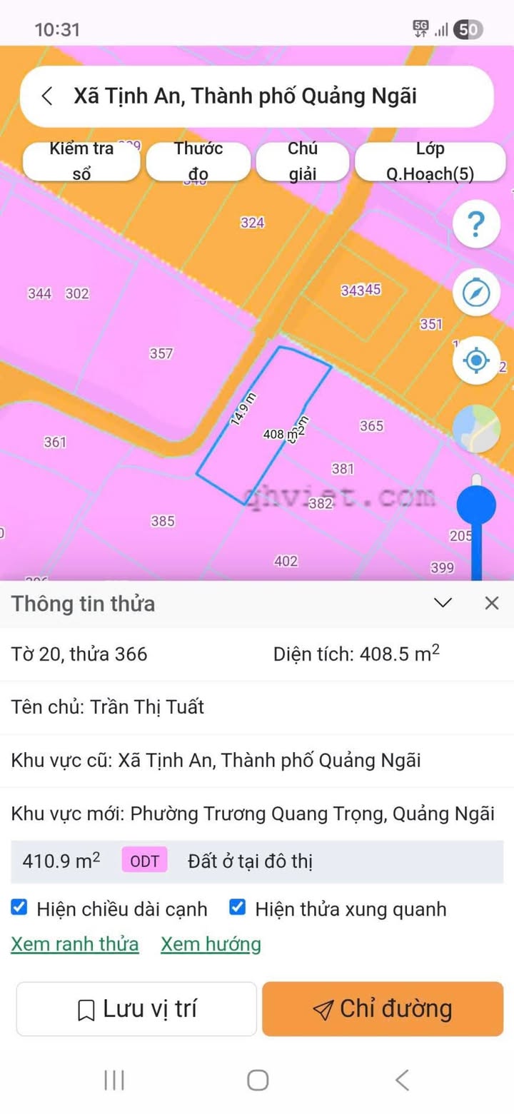 Đất ở đô thị Tịnh An 408m² giá 500 triệu - Tiềm năng phát triển lớn!