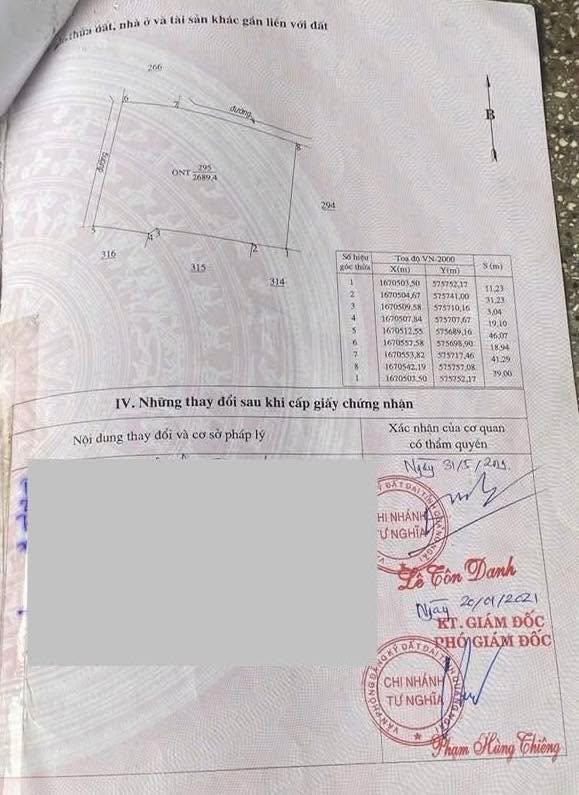 Đất vườn Nghĩa Thuận Tư Nghĩa 2689m² giá 1.4 tỷ - Sổ đỏ chính chủ!