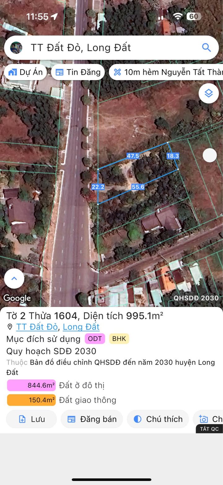 Đất mặt tiền TL52 xã Đất Đỏ 995m² giá 6.5 tỷ - Đầu tư sinh lời ngay!