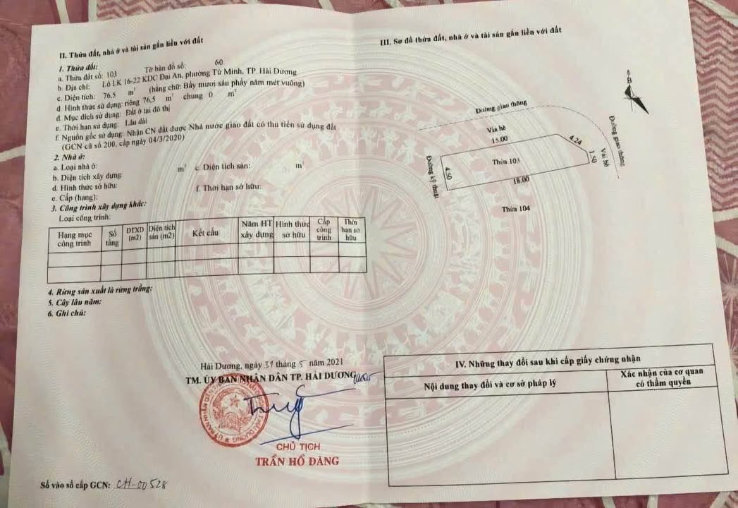 Lô đất LK16.22 Khu đô thị Đại An 1, Hải Dương 76.5m² - Vị trí đẹp, giá tốt!