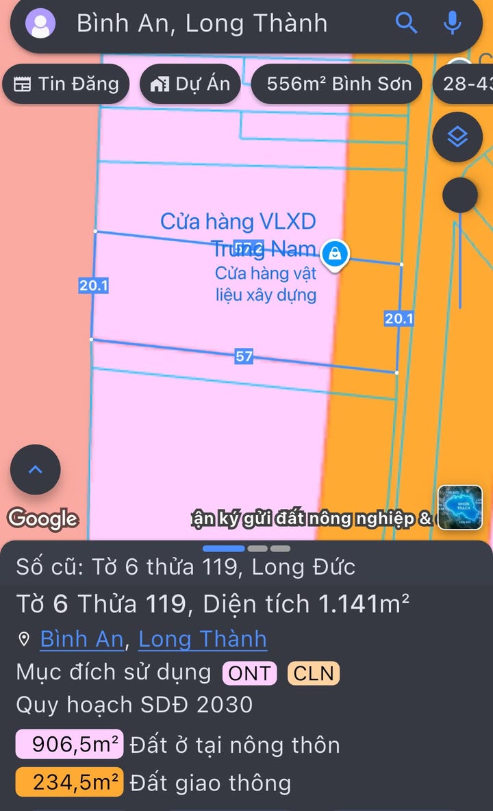 Đất mặt tiền Lộc An-Long Đức 1059m² giá 10 tỷ - Cơ hội đầu tư tuyệt vời!