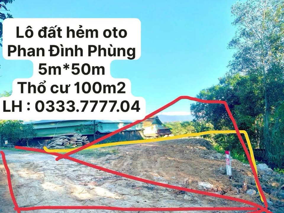 Đất nền hẻm thông ô tô Phan Đình Phùng, Duy Tân 225m² giá 400 triệu - Cơ hội đầu tư hấp dẫn!