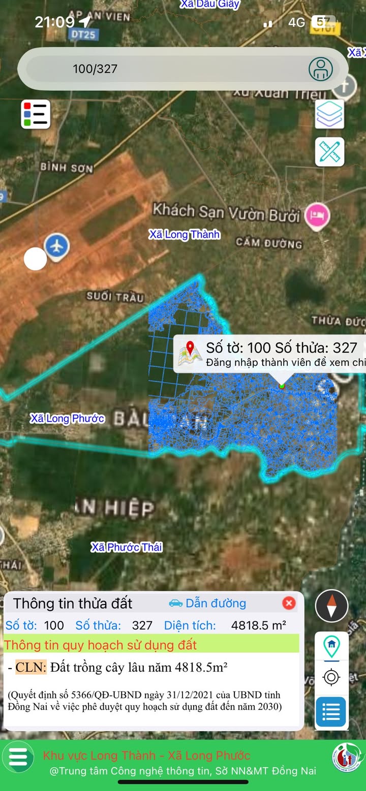 Đất nền xã Long Phước, Long Thành 5490m² giá 7.686 tỷ - Cơ hội đầu tư tuyệt vời!