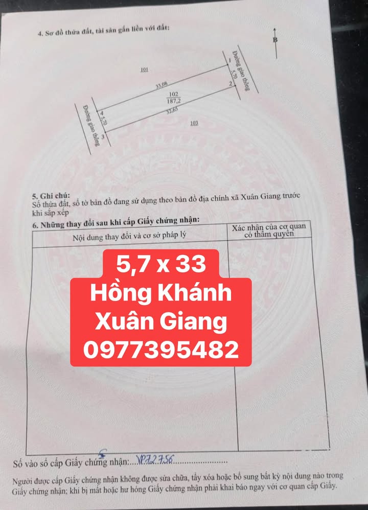 Lô đất thổ cư Hồng Khánh, Nghi Xuân 188m² chỉ 700 triệu - Đầu tư sinh lời ngay!