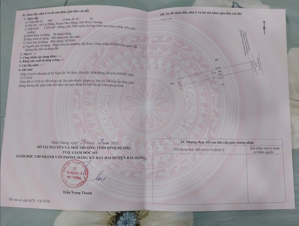 Đất nền Lai Hưng Bàu Bàng 1020m² giá 1.699 tỷ - Gần KCN Bàu Bàng!