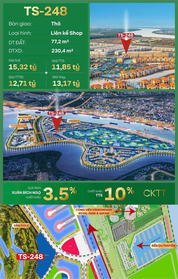 Shophouse Đảo Thiên Đường Thủy Nguyên 77m² giá 11.8 tỷ - Đầu tư sinh lời ngay hôm nay!