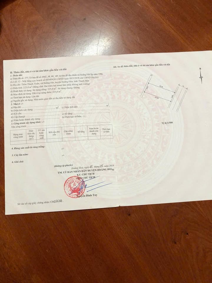 Đất nền Hoằng Tiến 225m² giá chỉ 7 triệu/m² - Cơ hội đầu tư tuyệt vời!