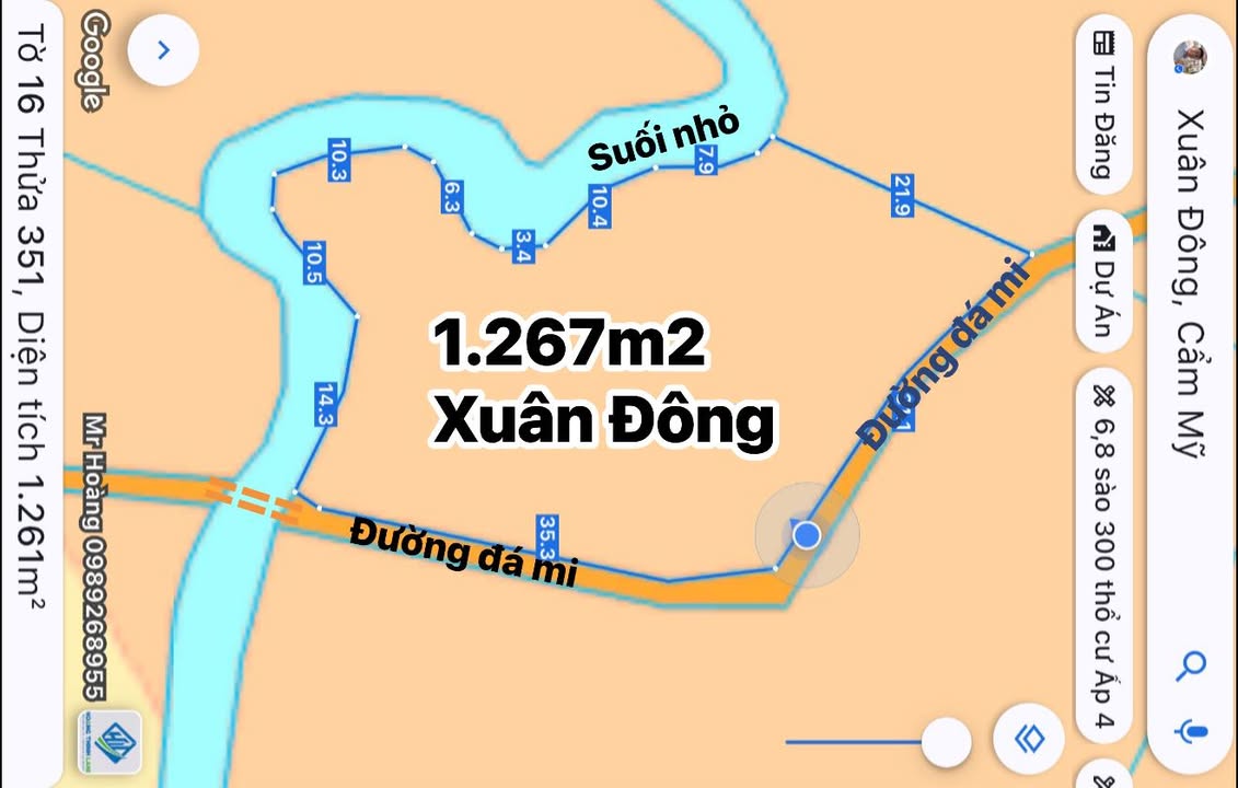 Đất sào Xuân Đông, Cẩm Mỹ 1.267m² giá 490 triệu - Mặt tiền đường ô tô rộng rãi!