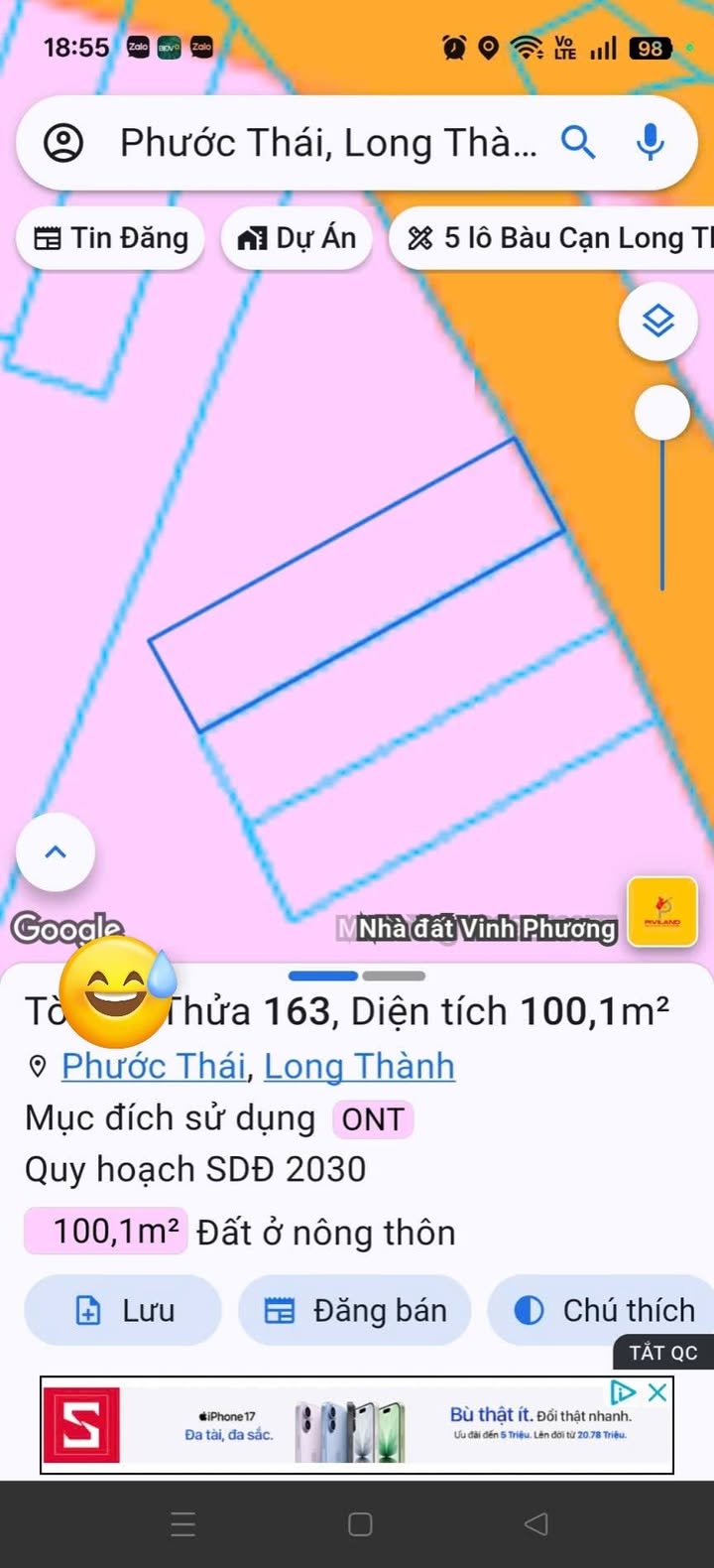 Đất nền 100m² tại ấp 5, xã Phước Thái, giá 1.4 tỷ - Đầu tư sinh lời ngay!
