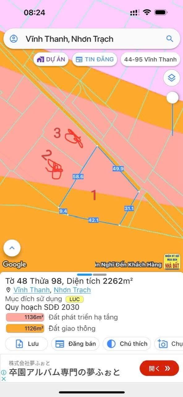 Đất mặt tiền đường Bến Lức - Cao tốc Long Thành - Dầu Giây 1000m² giá 1.35 tỷ - Đầu tư sinh lợi ngay!