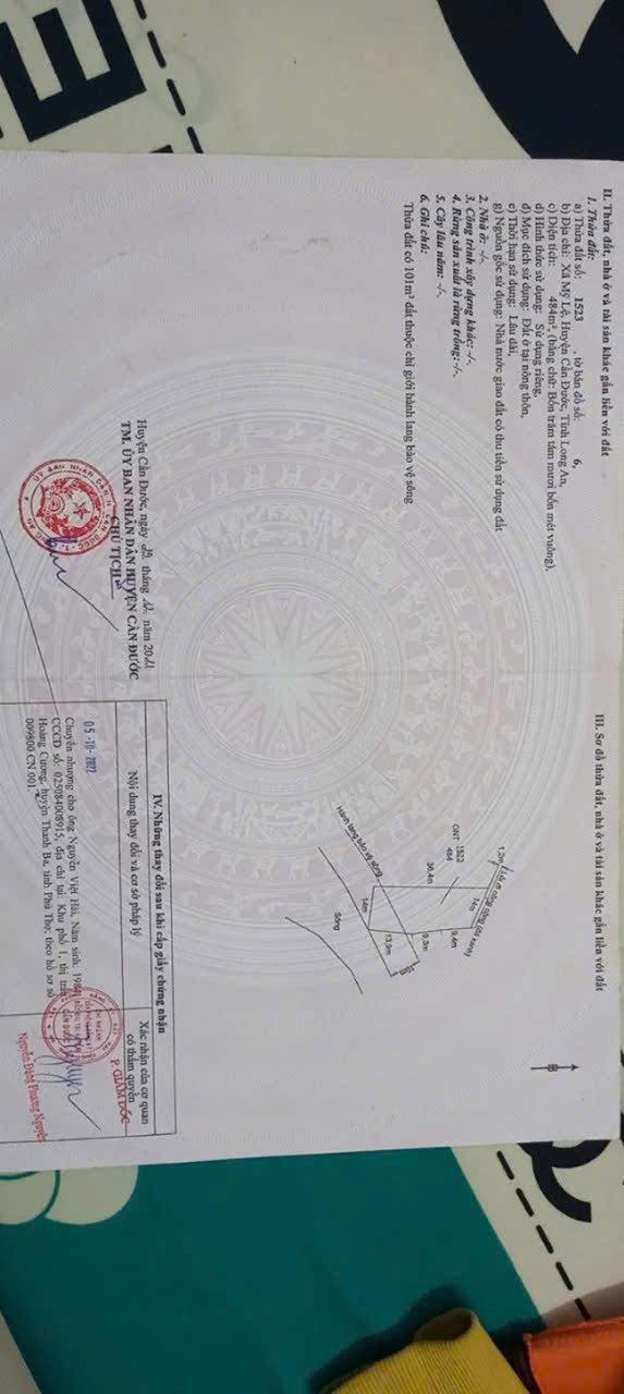 Đất thổ cư xã Mỹ Lệ, Cần Đước 1545m² giá chỉ 1.25 tỷ - Cơ hội đầu tư tuyệt vời!