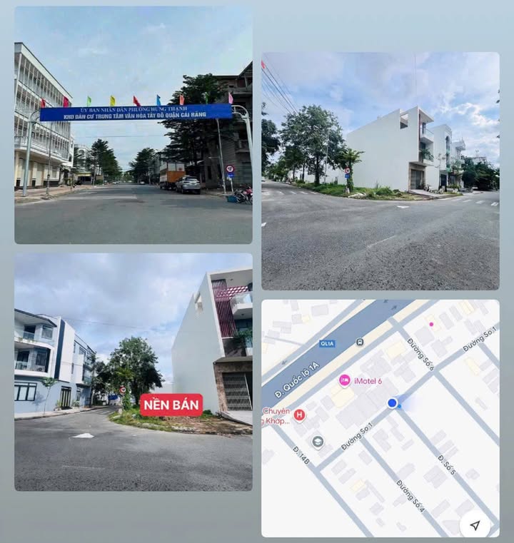 Đất nền góc 2 mặt tiền đường số 1 và số 5, Khu Văn Hóa Tây Đô, Cần Thơ - Sổ hồng thổ cư, giá chỉ 6.3 tỷ!