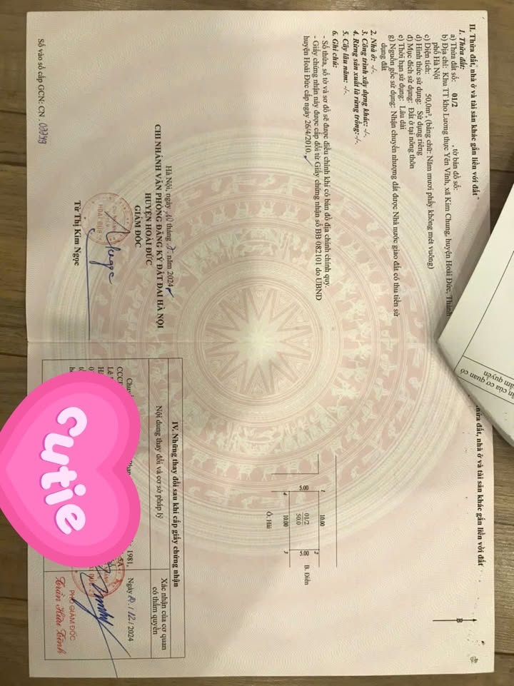 Đất nền lô góc 50m² Yên Vĩnh - Hoài Đức giá 7.6 tỷ - Sổ đỏ chính chủ