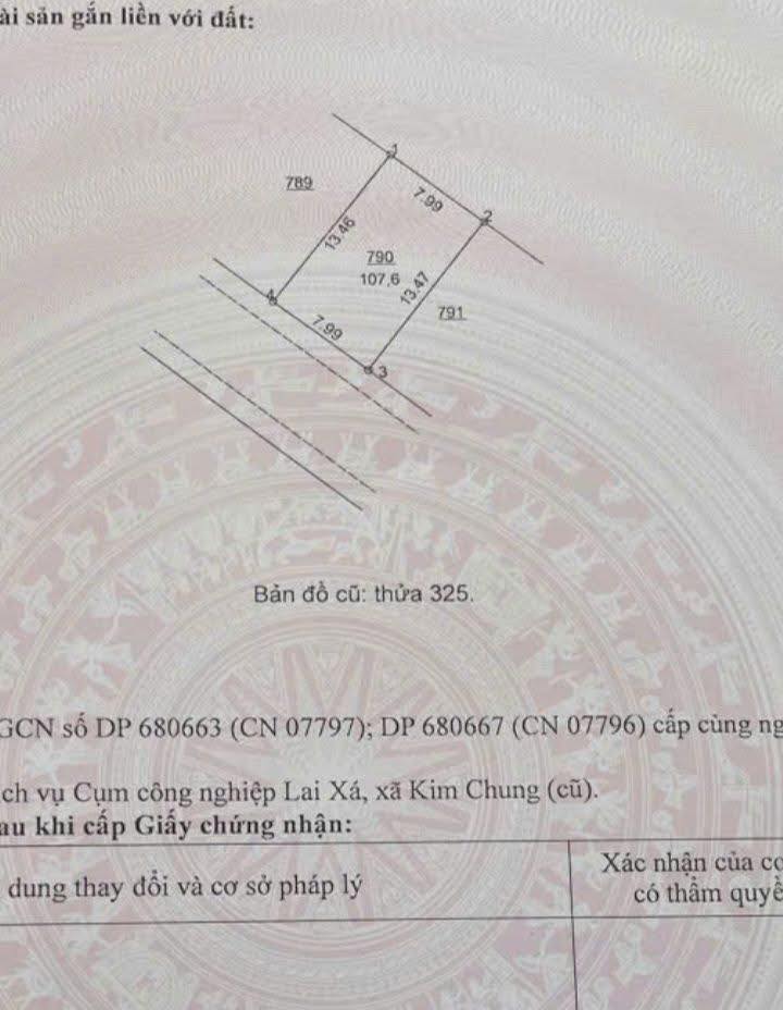 Đất dịch vụ Trúng Lai Xá, Hoài Đức 107.6m² - Vị trí đẹp gần đường lớn!