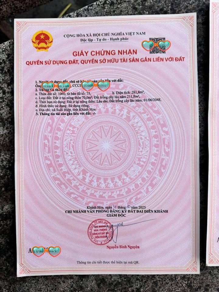 Lô đất mặt tiền đường Suối Hiệp, Diên Khánh – 281.8m² chỉ 2 tỷ – Đầu tư sinh lời!