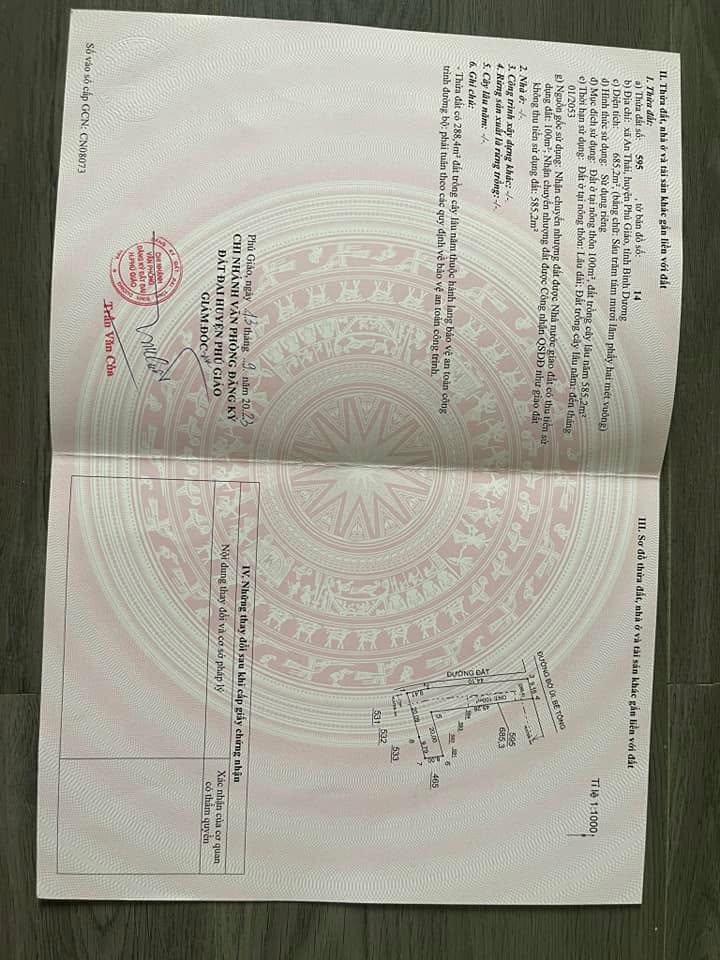 Đất nền An Thái, Phú Giáo, Bình Dương 225m² - Sổ hồng chính chủ, giá tốt!