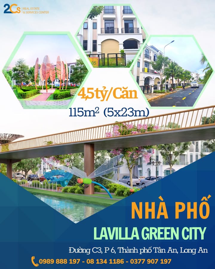 Nhà phố Lavilla Green City Tân An 115m² giá 4.5 tỷ - Vị trí đắc địa, sẵn sàng sở hữu!