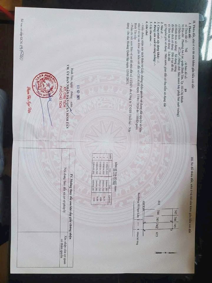 Đất nền An Lạc, Bình Tân 68m² giá 3.7 tỷ - Vị trí đắc địa gần ngã tư!