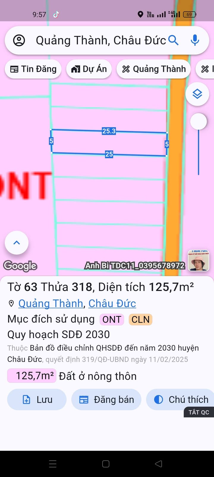 Đất nền Quảng Thành, Châu Đức 125m² giá 360 triệu - Cơ hội đầu tư hấp dẫn!