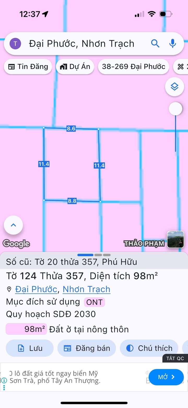 Đất nền Đại Phước 98m² giá 1.4 tỷ - Sổ hồng riêng, cơ hội đầu tư hấp dẫn!