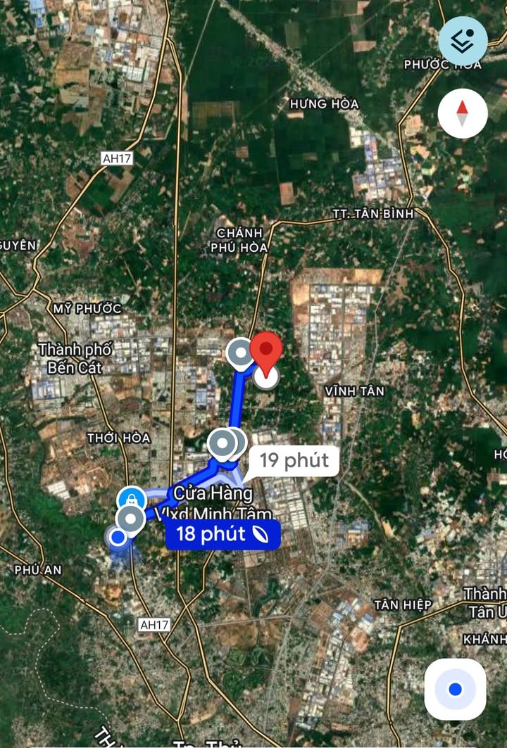 Đất thổ cư Chánh Phú Hòa 222m² giá 1.3 tỷ - Mặt tiền đường nhựa thông tứ hướng!