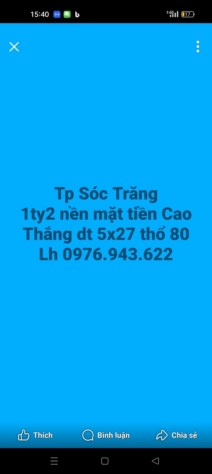 Đất nền mặt tiền Cao Thắng, TP Sóc Trăng 135m² giá 1.2 tỷ - Cơ hội đầu tư hấp dẫn!
