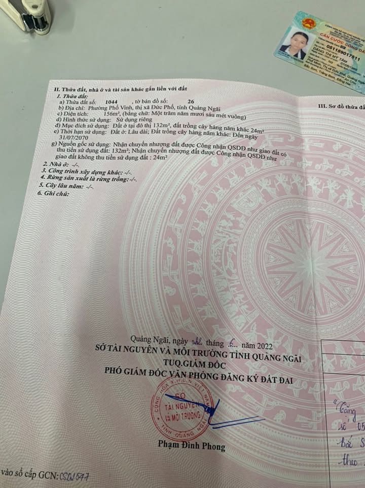 Đất nền biển Đức Phổ 156m² giá chỉ 620 triệu - Cơ hội đầu tư tuyệt vời!